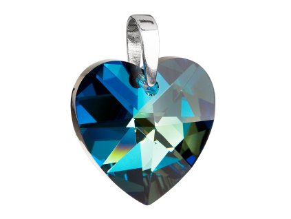 Stříbrný přívěsek s krystaly Swarovski modré srdce 34004.5