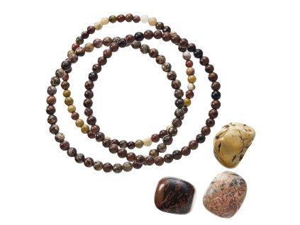 31925 naramky s mineralnimi kameny leopard jaspis mookaite avanturine 43043 3 tm hnedy