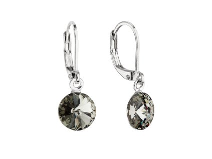 32060 nausnice bizuterie visaci s krystalem swarovski cerne kulate 51080 3 bl diamond