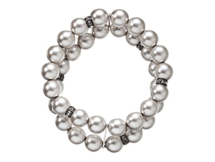 32252 perlovy naramek dvourady svetle sedy 33065 3 lt grey