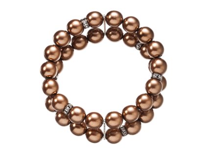 32240 perlovy naramek dvourady tmave bronzovy 33065 3 bronze
