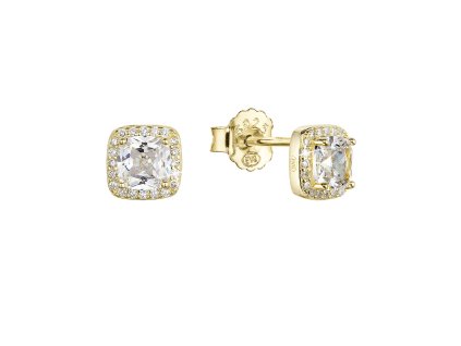 30044 pozlacene stribrne nausnice pecky kosoctverec se zirkonem 11438 1 crystal