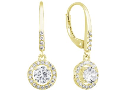 29408 pozlacene stribrne nausnice visaci se zirkony bile kulate 11300 1