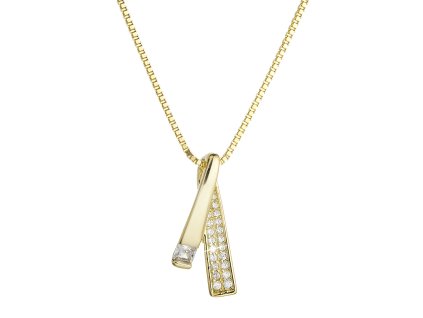 30104 pozlaceny stribrny nahrdelnik stuha se zirkony 12054 1