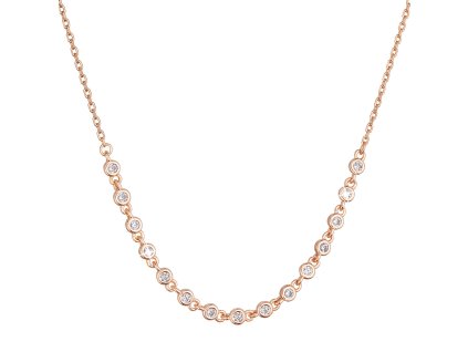 32093 pozlaceny stribrny rose nahrdelnik s malymi zirkony 12094 1 crystal