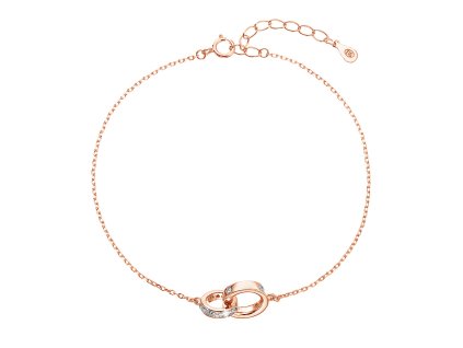 31541 pozlaceny stribrny rose naramek krouzky se zirkony 13032 1 crystal