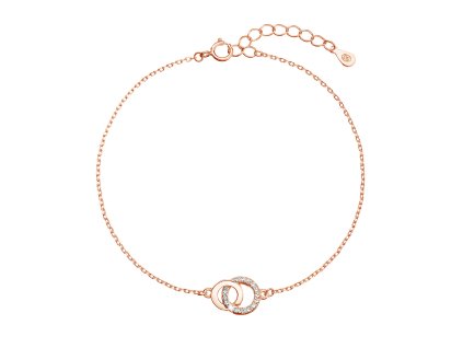 31544 pozlaceny stribrny rose naramek krouzky se zirkony 13033 1 crystal