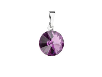 18917 privesek bizuterie se swarovski krystaly fialovy kulaty 54001 3 amethyst