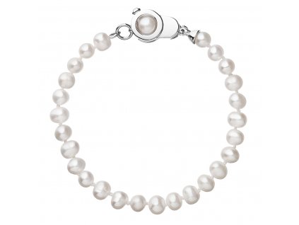 Perlový náramek z pravých říčních perel bílý 23006.1
