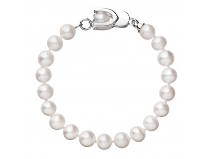 Perlový náramek z pravých říčních perel bílý 23007.1