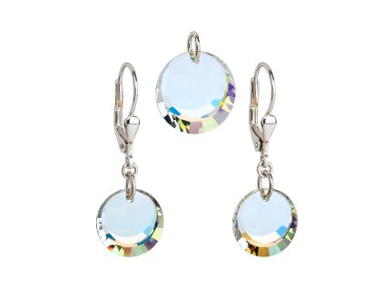 16448 sada sperku s krystaly swarovski nausnice a privesek ab efekt bile kulate 39017 2