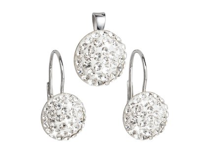 16514 sada sperku s krystaly swarovski nausnice a privesek bile kulate 39086 1