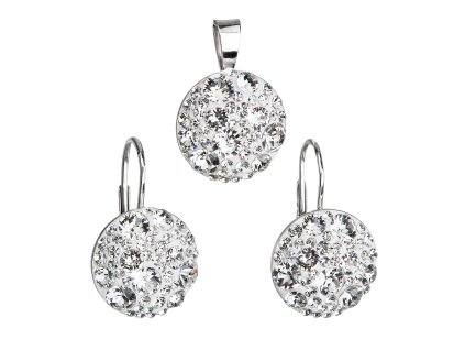 16913 sada sperku s krystaly swarovski nausnice a privesek bile kulate 39117 1