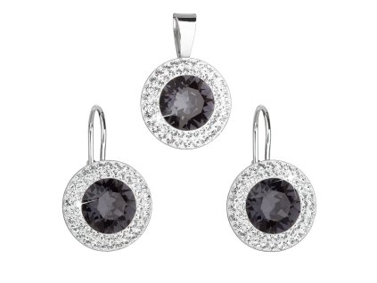 20675 sada sperku s krystaly swarovski nausnice a privesek cerne kulate 39107 3