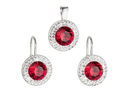 16721 sada sperku s krystaly swarovski nausnice a privesek cervene kulate 39107 3