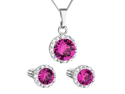 24983 sada sperku s krystaly swarovski nausnice a privesek ruzove kulate 39352 3 fuchsia