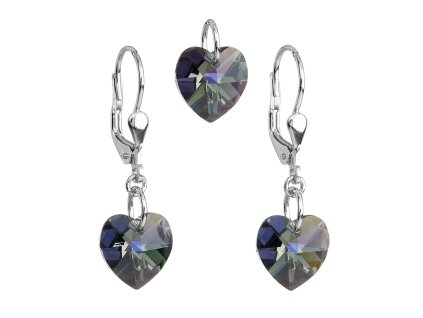 22988 sada sperku s krystaly swarovski nausnice a privesek seda srdce 39003 4