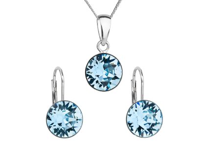 17372 sada sperku s krystaly swarovski nausnice retizek a privesek modre kulate 39140 3 aqua