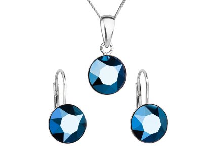 23492 sada sperku s krystaly swarovski nausnice retizek a privesek modre kulate 39140 5 metalic blue