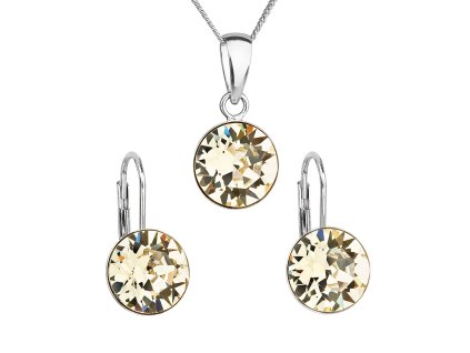 17381 sada sperku s krystaly swarovski nausnice retizek a privesek zlute kulate 39140 3
