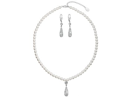 17171 sada sperku se syntetickymi perlami a krystaly swarovski nausnice a privesek bila slza 39121 1