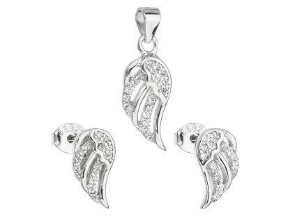 23417 sada sperku se zirkonem v bile barve nausnice a privesek 19008 1