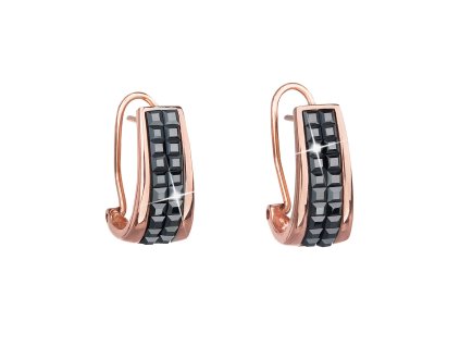 17228 stribrne nausnice klipsy s krystaly swarovski cerny pulkruh 31172 5