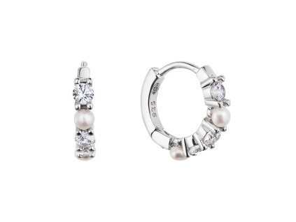 29864 stribrne nausnice krouzky s bilymi ricnimi perlami a zirkony 21077 1