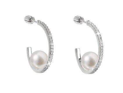 29303 stribrne nausnice kruhy s bilou ricni perlou 21019 1b