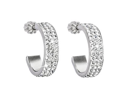 16961 stribrne nausnice kruhy s krystaly swarovski bily pulkruh 31119 1
