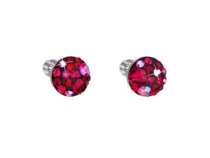 24548 stribrne nausnice pecka s krystaly swarovski cervene kulate 31336 3 cherry