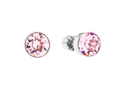 25733 stribrne nausnice pecka se swarovski krystaly ruzove kulate 31113 3 light rose