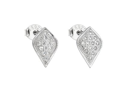 23216 stribrne nausnice pecka se zirkonem v bile barve 11119 1