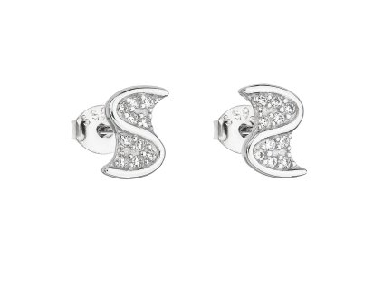 23273 stribrne nausnice pecka se zirkonem v bile barve 11142 1