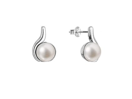 28976 stribrne nausnice pecky s pravou ricni perlou 21066 1 bile