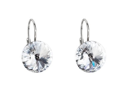 16334 stribrne nausnice visaci s krystaly swarovski bile kulate 31106 1