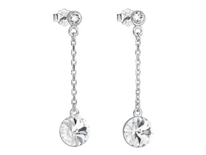 20570 stribrne nausnice visaci s krystaly swarovski bile kulate 31270 1