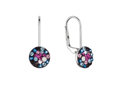 33107 stribrne nausnice visaci s krystaly swarovski mix barev male 31321 4 galaxy