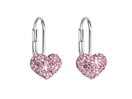 17006 stribrne nausnice visaci s krystaly swarovski ruzove srdce 31125 3