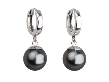 16883 stribrne nausnice visaci s perlou swarovski sede kulate 31151 3