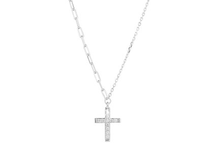32846 stribrny nahrdelnik kriz se zirkony 12100 1 crystal