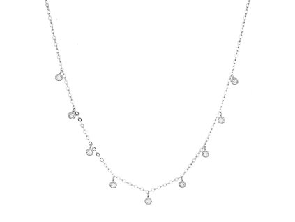 29981 stribrny nahrdelnik s 9 malymi kulatymi zirkonky 12056 1 crystal