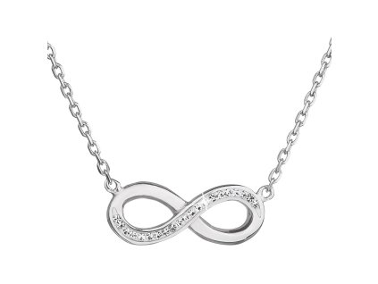 17216 stribrny nahrdelnik s krystaly swarovski bile infinity osmicka nekonecno 32023 1