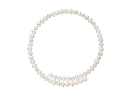 29783 stribrny naramek bile ricni perlicky na pametovem dratku 23020 1