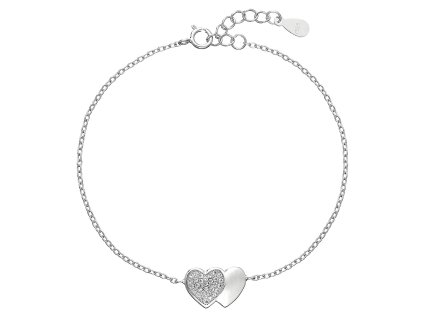 26396 stribrny naramek se zirkony srdce 13010 1