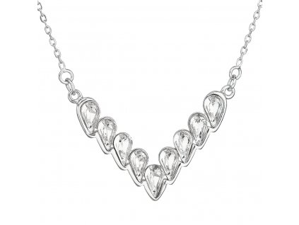 Stříbrný náhrdelník s krystaly Swarovski bílý 32067.1