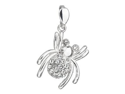 21395 stribrny privesek s krystaly swarovski bily pavouk 34220 1