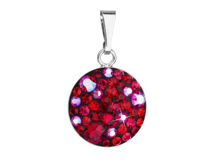 21656 stribrny privesek s krystaly swarovski cerveny kulaty 34225 3 cherry