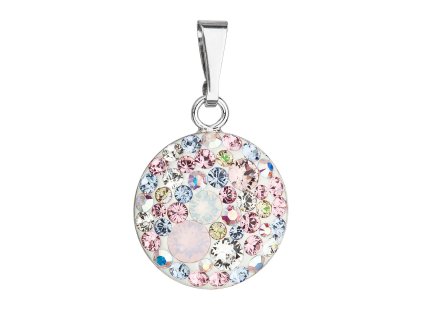 21458 stribrny privesek s krystaly swarovski mix barev kulaty 34225 3 magic rose