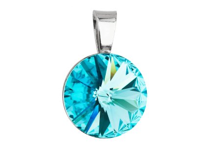 21149 stribrny privesek s krystaly swarovski modry kulaty rivoli 34112 3 light turquoise